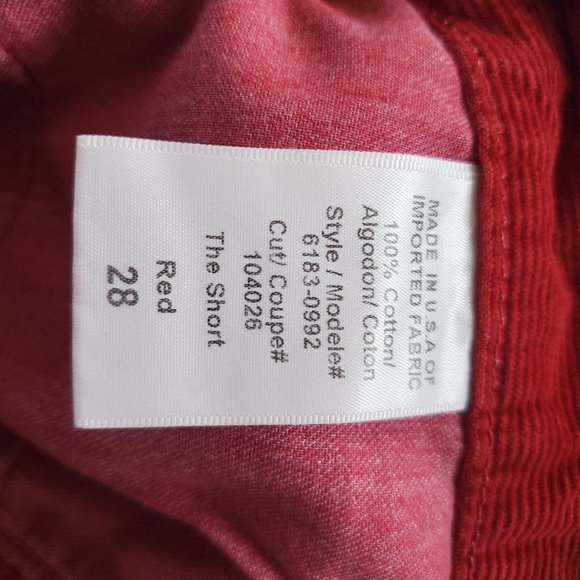 Current Elliot Charlotte Gainsbourg red corduroy shorts, sz 28 - Picture 6 of 6